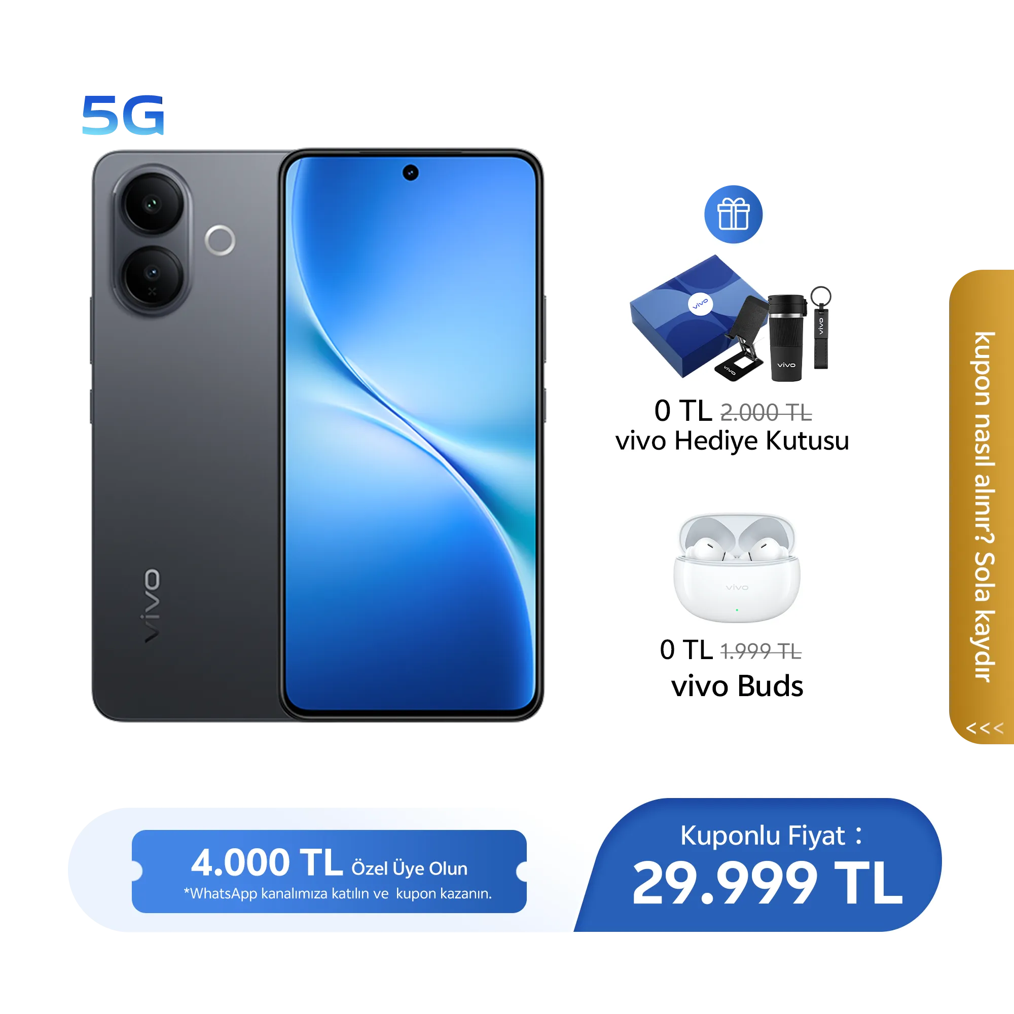vivo V60 Lite 5G Titanyum Siyahı 8GB + 256GB_1