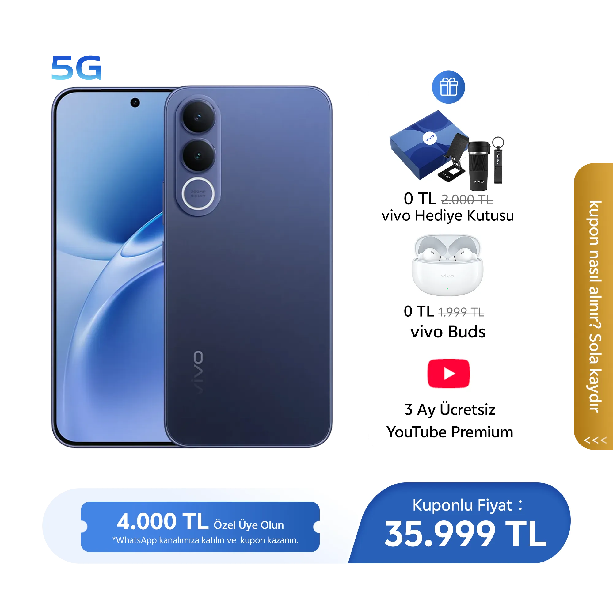 vivo V70 FE 5G Okyanus Mavisi 8GB 256GB_1