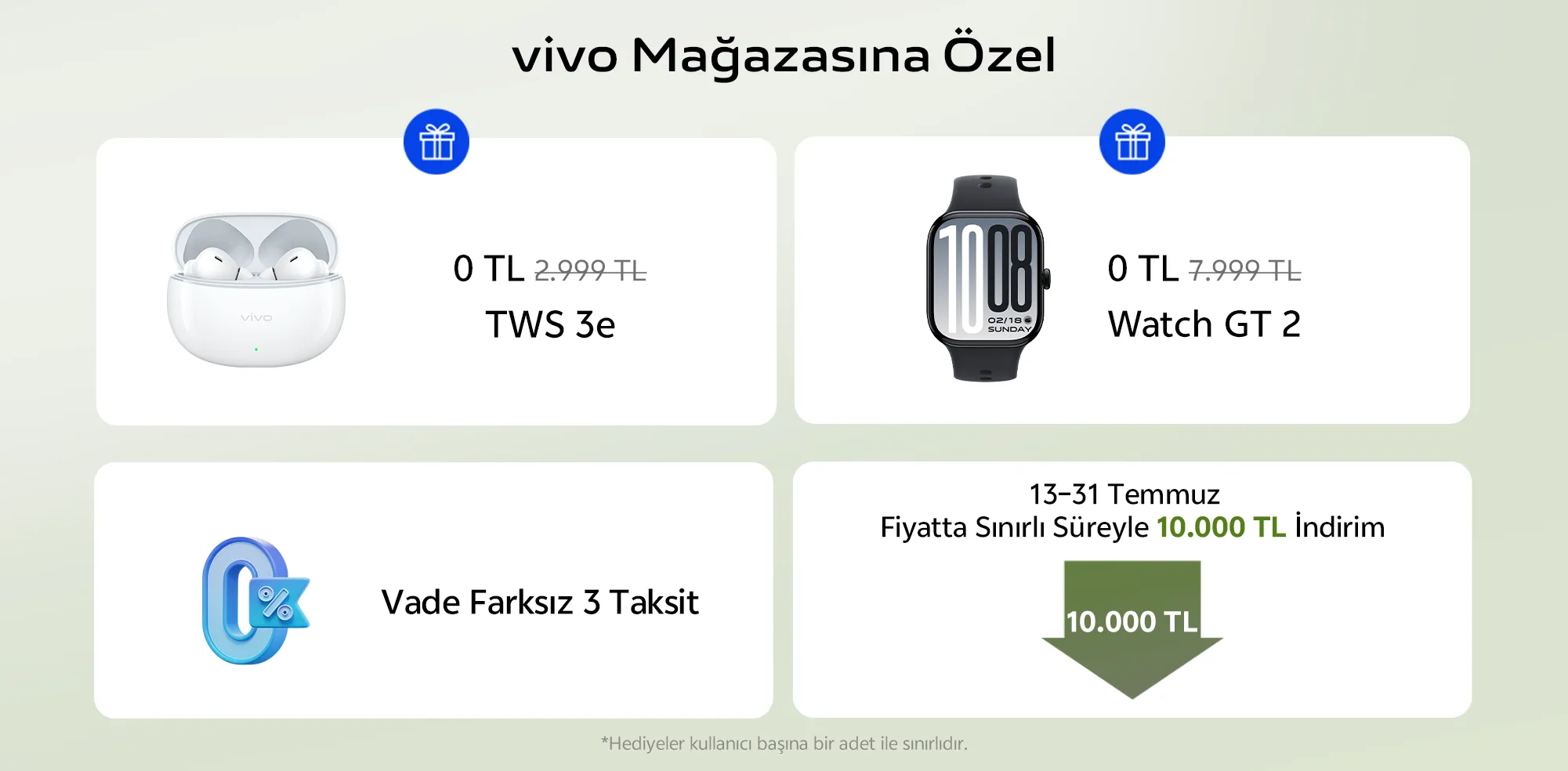 vivo Mağazası Özel Kampanya: TWS 3e, Watch GT 2 Hediye ve 10.000 TL İndirim